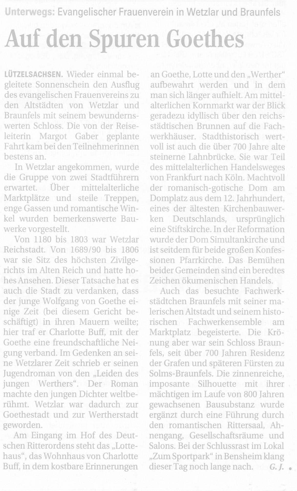 Weinheimer Nachrichten_Ausflug Frauenverein